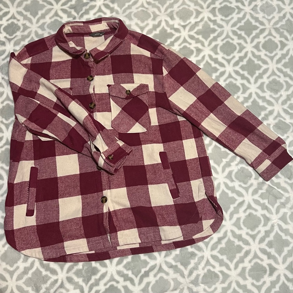 Maroon/burgandy Plaid Shacket